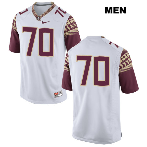 Men's NCAA Nike Florida State Seminoles #70 Cole Minshew College No Name White Stitched Authentic Football Jersey HBC1869DE